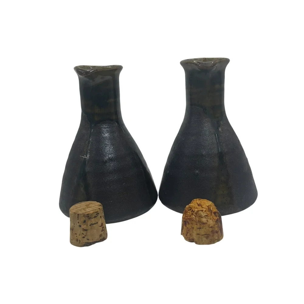 Takahashi San Francisco Pottery Sake‎ Set, Vases, Carafe, Bottle, Made in Japan